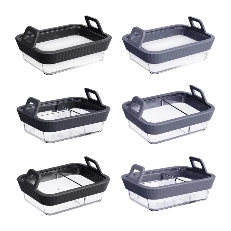 High Borosilicate Glass Air Frying Pan Baking Tray Heat Resistant Cooking Dish For Easy Cooking And Cleaning KXRE