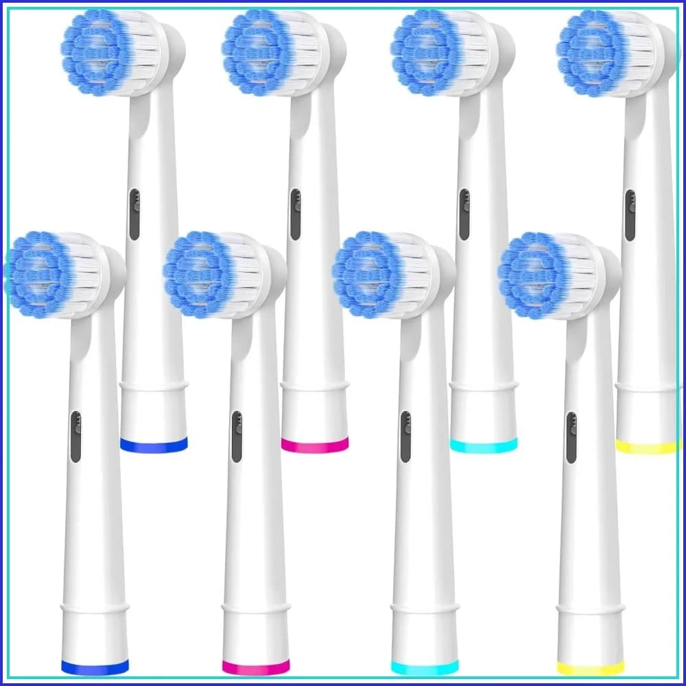 Sensitive Gum Care Replacement Brush Heads Compatible with Oral-B Electric Toothbrushes, 8 Pack High Density Extra Soft Bristles Toothbrush Heads Refill