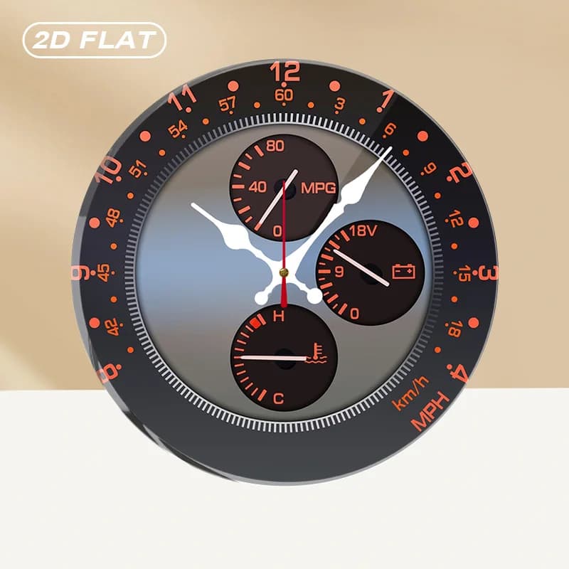 Orologio da Parete Rotondo Silenzioso in Acrilico per Cruscotto Auto, Senza Ticchettio, per Arredamento Casa, Ufficio, Aula, Soggiorno, Camera da Letto, Cucina, Regalo