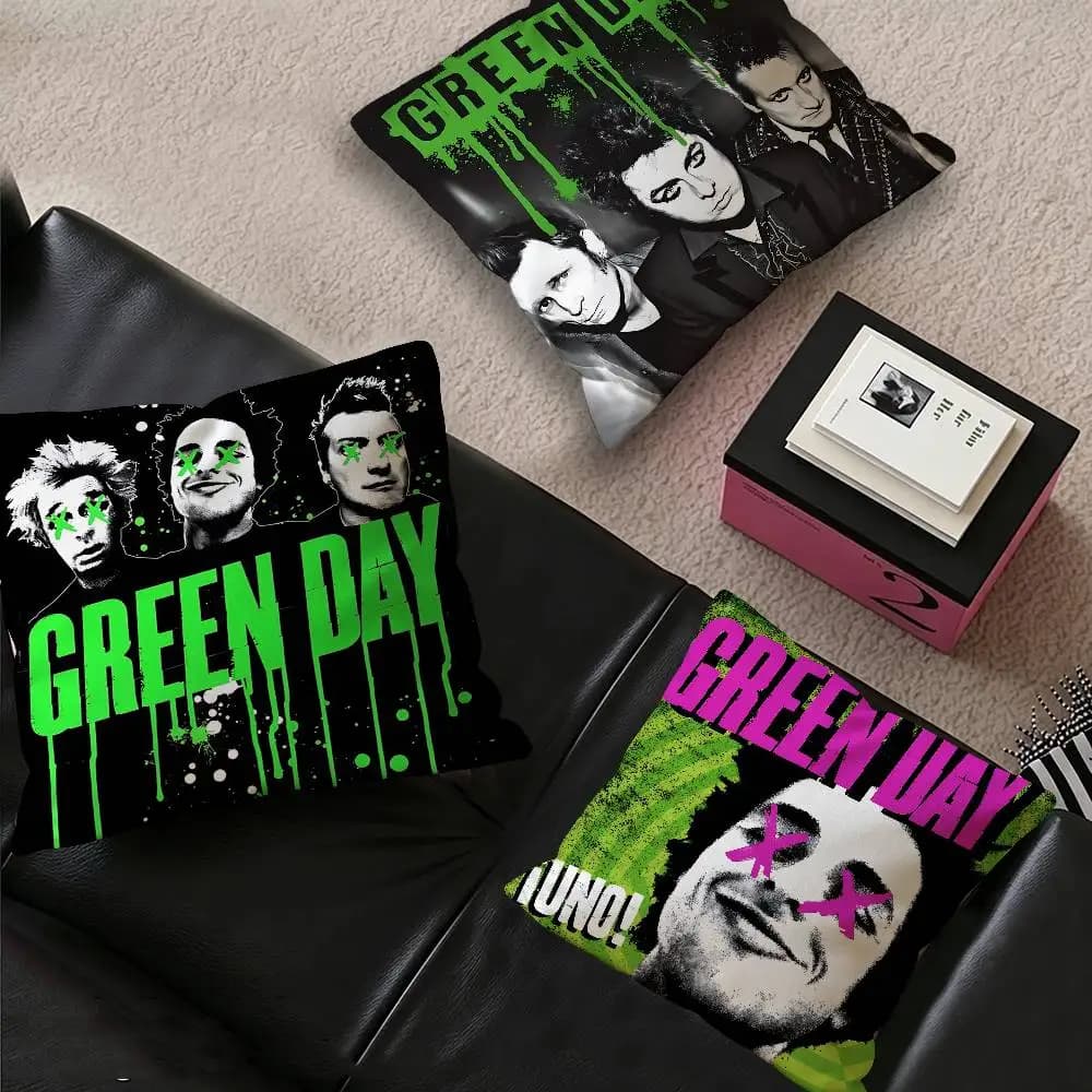 Green Day Rock Band Pop Singer Cushion Cover Polyester Sofa Cushions Decorative Throw Pillows Home Decoration Pillowcover