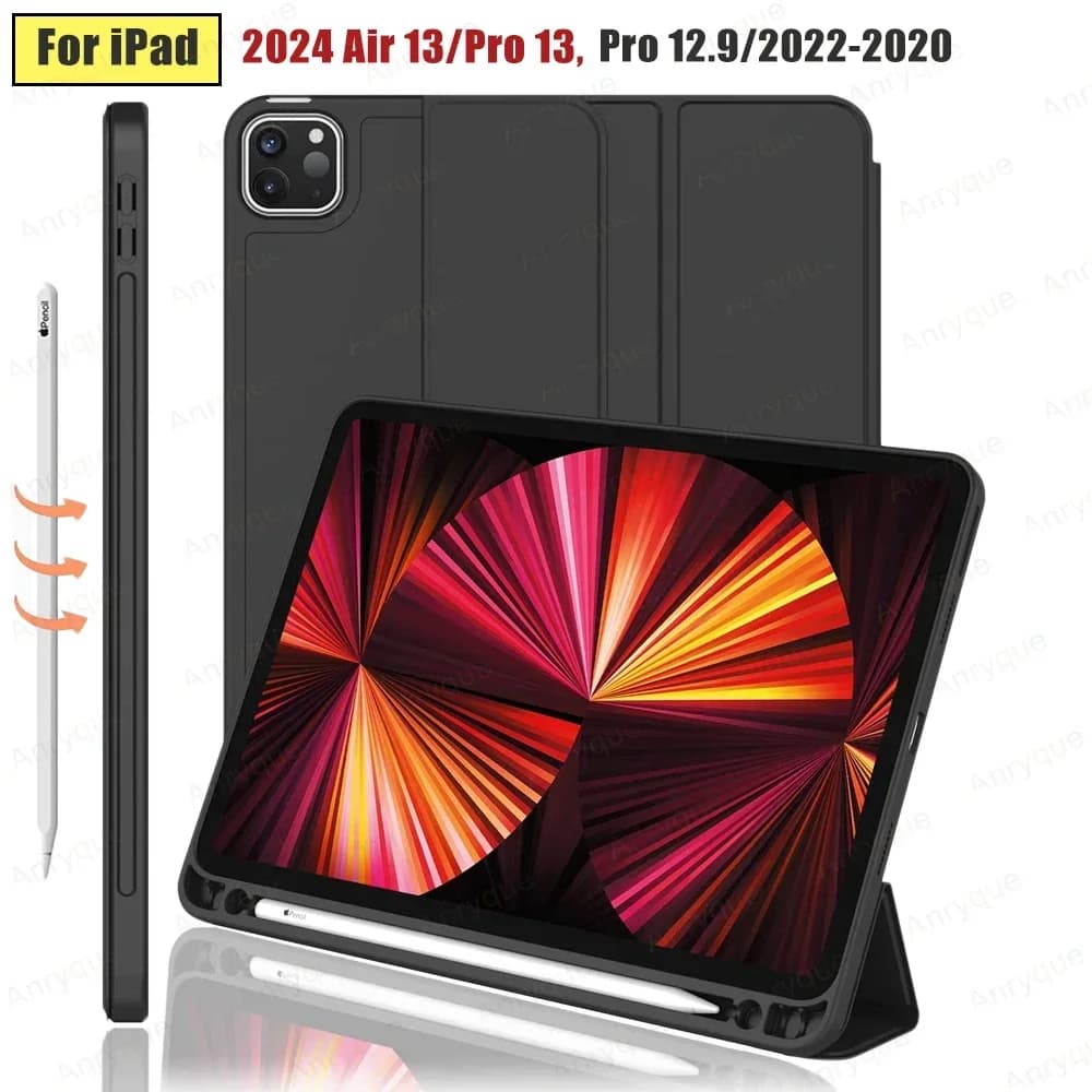 Custodia tablet Funda per IPad Air 13 pollici M2 2024 Pro13 M4 IPad Pro Custodia da 12,9 pollici 6a/5a/4a generazione con supporto per slot per matita
