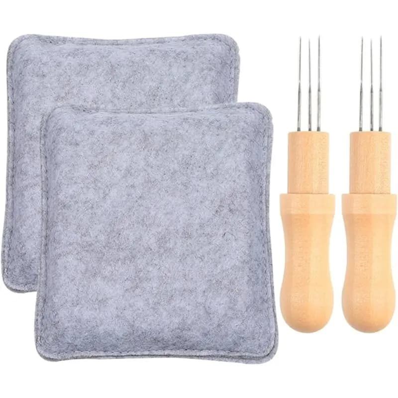 AT02-2 Set Felting Pad With Needles, Eco-Friendly Practical Felting Supplies For Beginners Crochet Knitting Projects Kit Tool