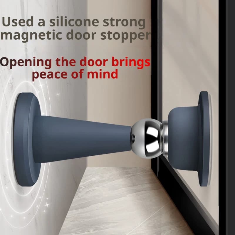 No-Drill Silicone Floor Door Stopper with Strong Suction - Anti-Collision Bumper for Bedroom Wall Protection