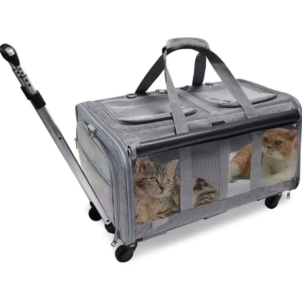 Trasportino per Cani Personalizzato con Ruote Approvato dalle Compagnie Aeree, Trasportino per Animali con Ruote, Trasportino per Animali con Ventilazione in Rete Traspirante