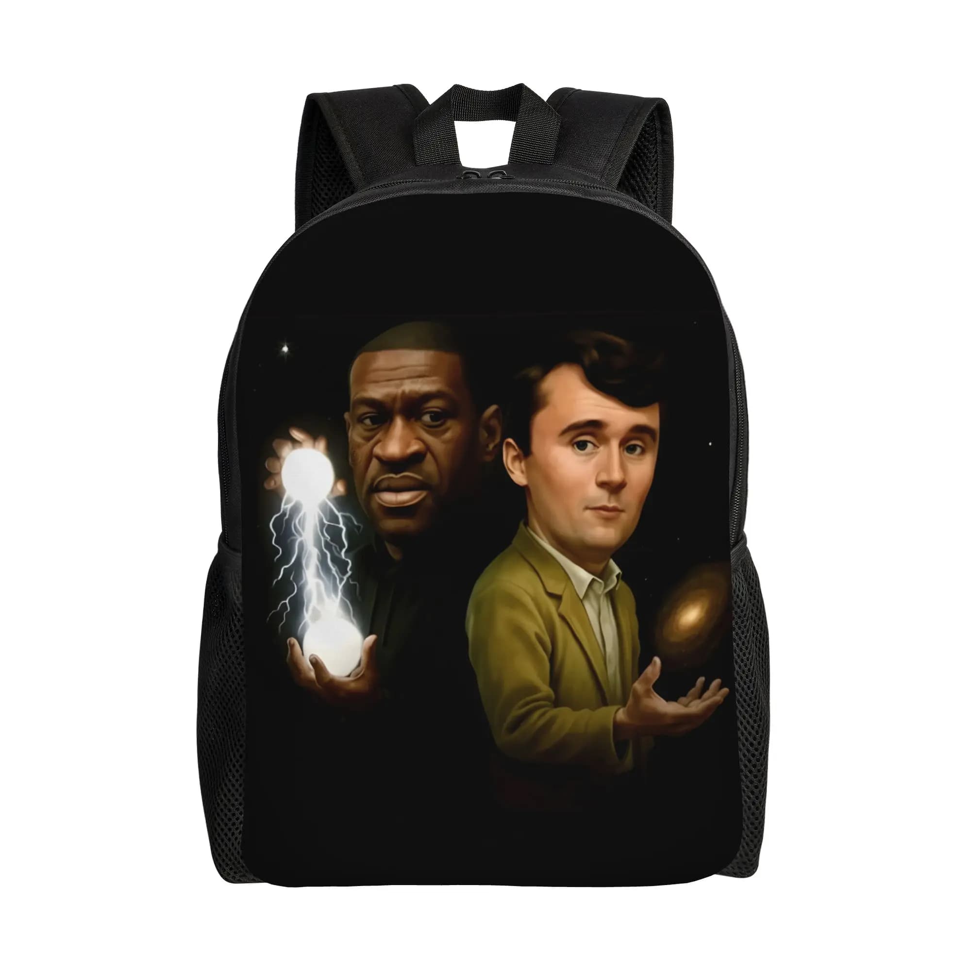 George Floyd And Charlie Kirk Backpack Kawaii Backpacks Youth Outdoor Style Breathable High School Bags High Quality Rucksack