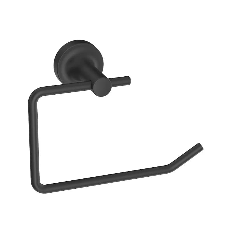 Clean Modern Style Wall Mount Toilet Paper Holder Matte Black Finish