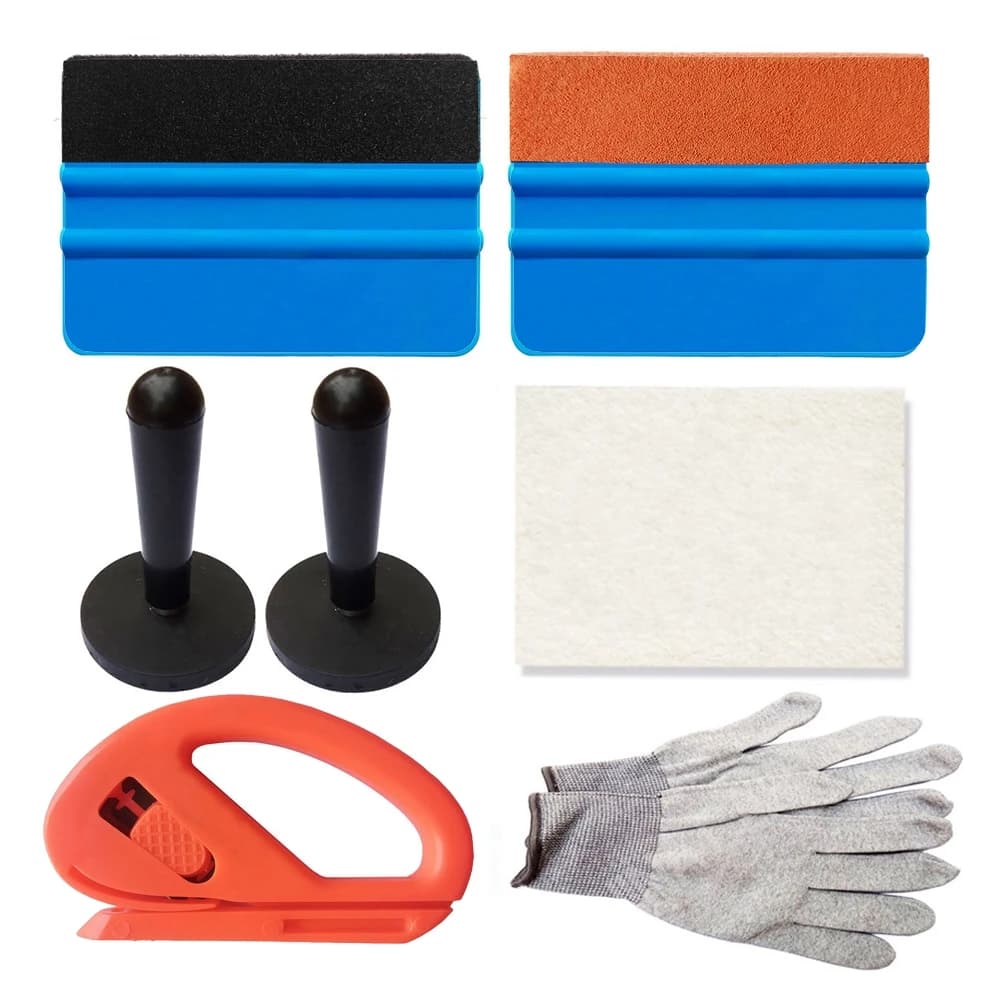 Kit di Strumenti per Pellicole Oscuranti per Finestrini Auto, Spatola per Vinile, Kit di Installazione per Pellicole Protettive e Privacy per Vetri Auto, Taglierina, Guanti