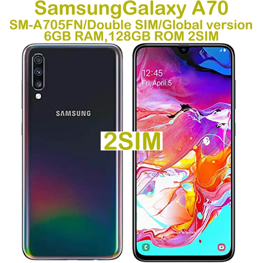 Samsung Galaxy A70 A705FN Ricondizionato, Smartphone Android Globale, 6.7 Pollici, Dual SIM, 32MP, 4500mAh, 25W, NFC, Sbloccato