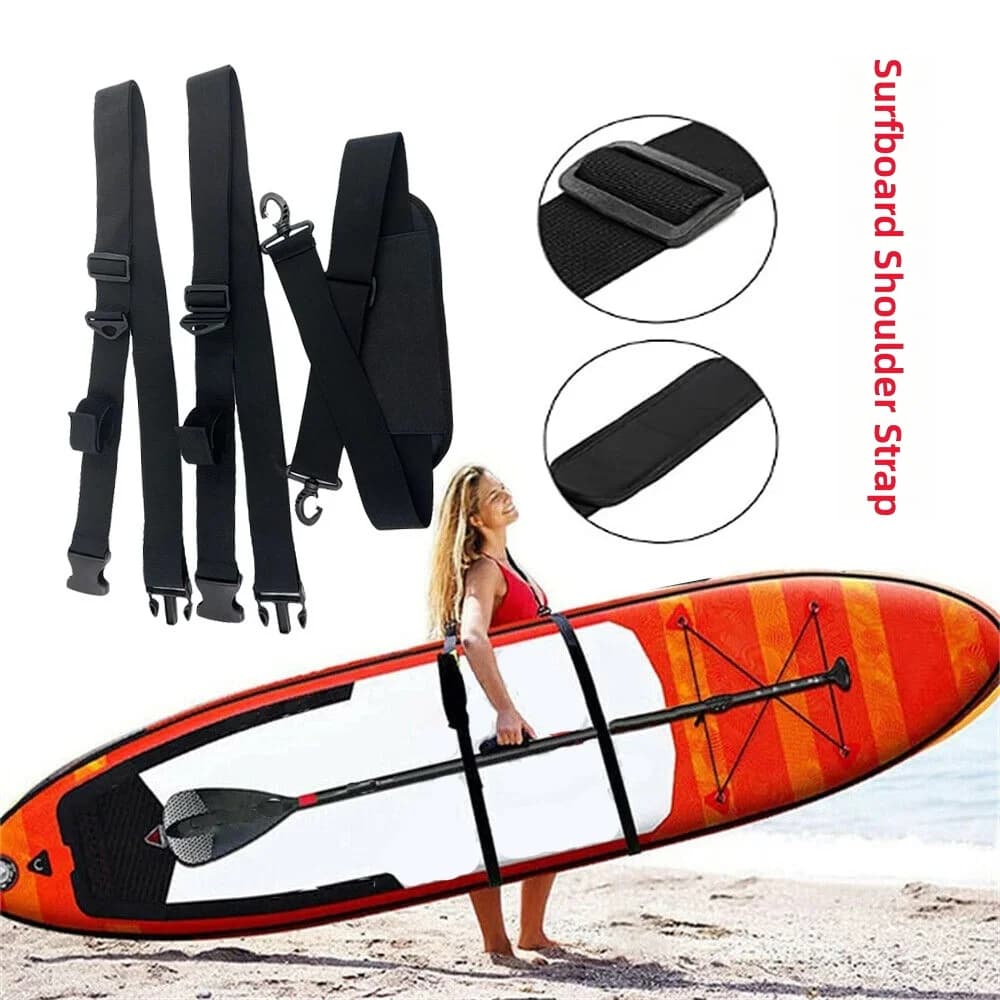 Cinghia da Spalla per Tavola da Surf, Cinghia Multifunzionale per Paddle Board e Kayak, Imbracatura Regolabile in Tessuto Rinforzato, Tracolla Portatile per SUP e Tavola da Vela