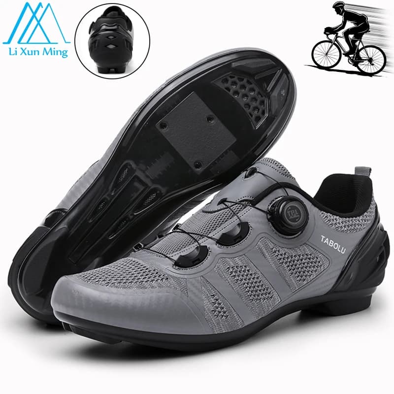 Ciclismo Sneaker bici da strada T05 grigio Mtb con tacchetti uomo sport Speed Bike scarpe donna Mountain Racing Flat Road ciclismo calzature