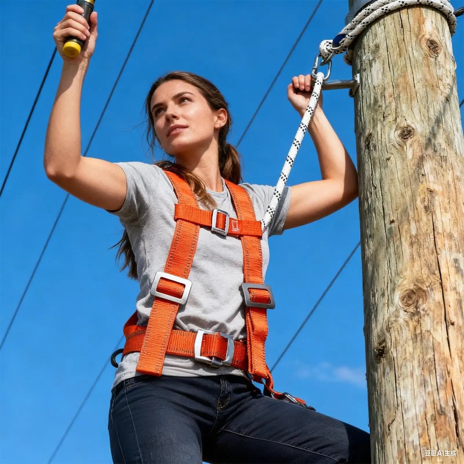 Adjustable Safety Harness Fall Protection, Double-Strap Full Bodies Harness for Window Cleaning, Warehouse, Construction & Work