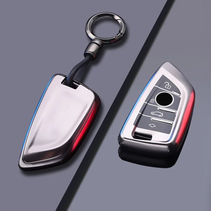 Custodia Protettiva in TPU Grigio Metallizzato per Chiave Smart Auto BMW F20 G20 G30 X1 X3 X4 X5 G05 X6 X7 G11 F15 F16 G01 G02 F48