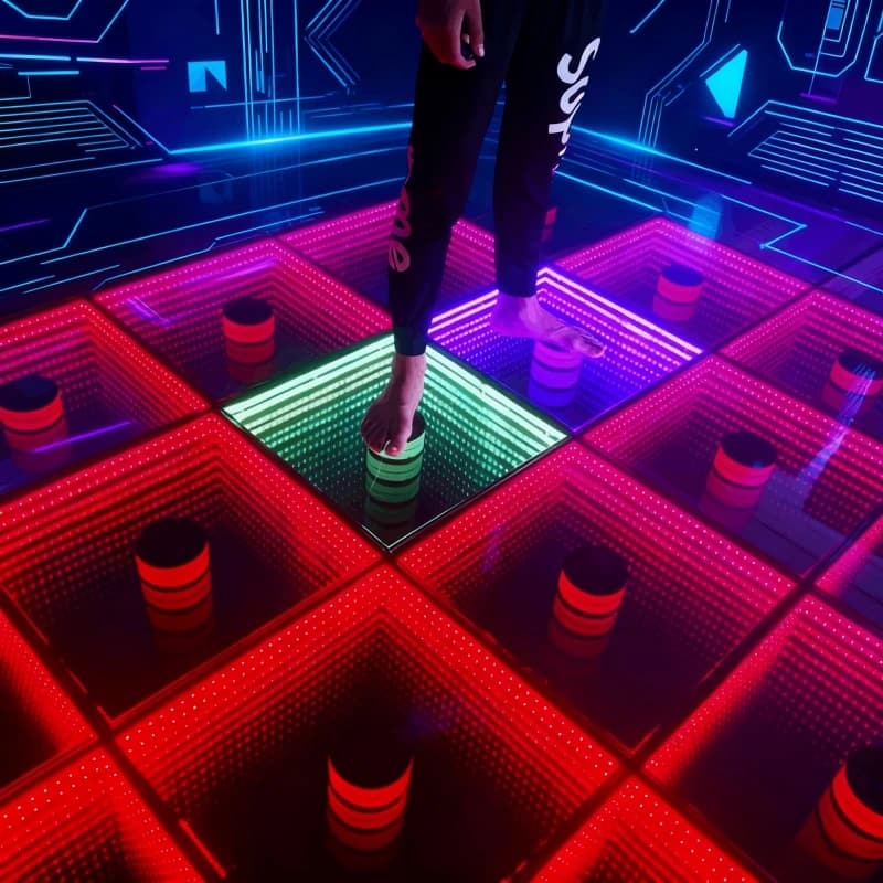 8 pieces 50CM Interactive led dance floor Disco Dance Floor Rgb Led Ring Lights