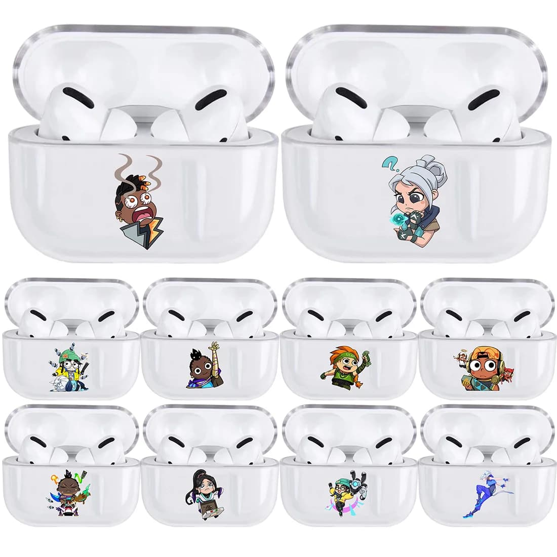 Nice cartoon Valorant Soft Airpods Case Protective for Apple Airpods 1 2 3 ProCustodies for AirPods Transparent Funda Coque