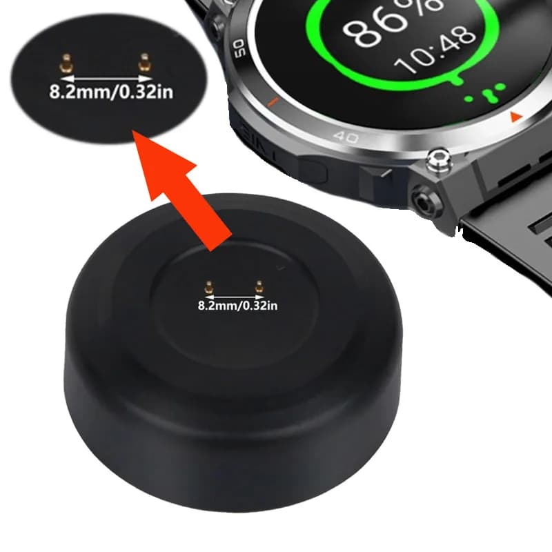 Caricabatterie wireless magnetico universale con pin da 1200 mAh 8,2 mm per accessori Smart Watch Dock di ricarica portatile per CDS9/S10/GT200/VP09