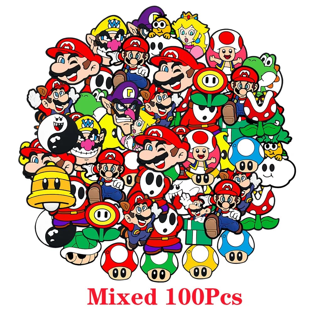 1-100 Pezzi Ciondoli per Scarpe Serie Gioco Jumping Brothers in PVC, Accessori per Borse e Scarpe, Decorazioni per Zoccoli e Sandali, Fibbie, Regali per Bambini