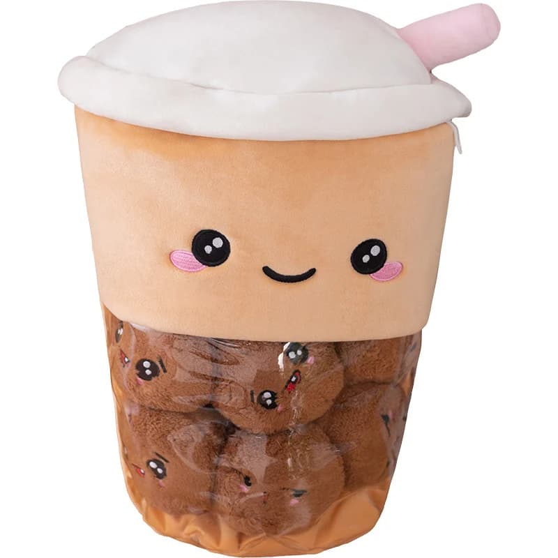 Tazza di tè a bolle giocattoli di peluche per bambini farcito Boba peluche tè a bolle piccole zampe cuscino cibo peluche per ragazze sacchetto di peluche
