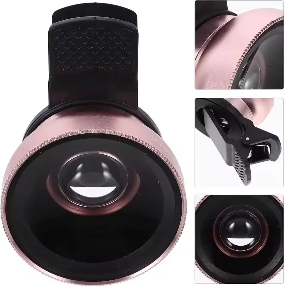2 IN 1 Lens Universal Clip 37mm Mobile Phone Lens 0.45x 49uv Super Wide-Angle Macro HD Professional For All Smartphones