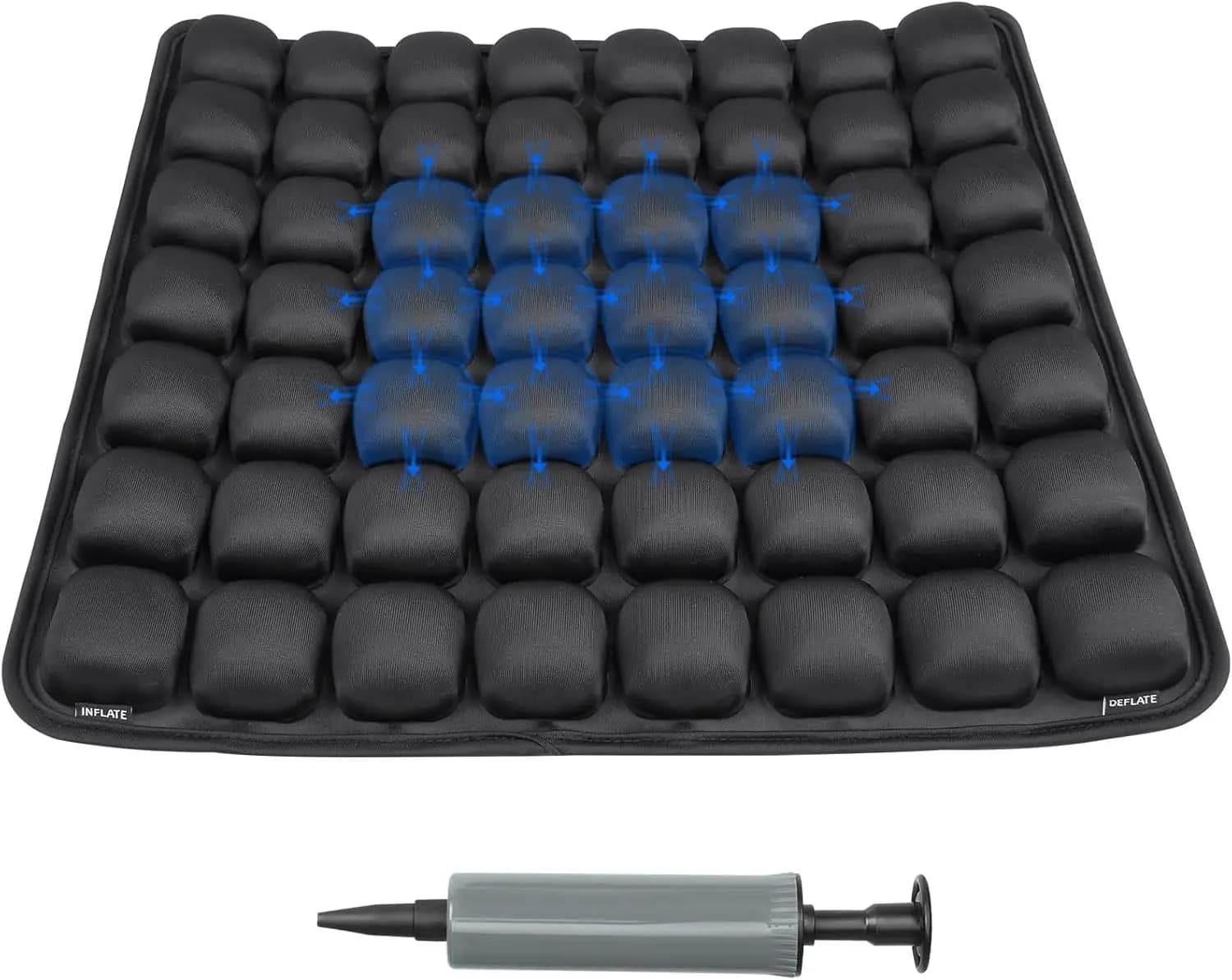 Cuscino Gonfiabile per Seduta Ergonomica - 56 Celle d'Aria Interconnesse - Supporto Ergonomico per Sedia da Ufficio, Sedia a Rotelle e Auto