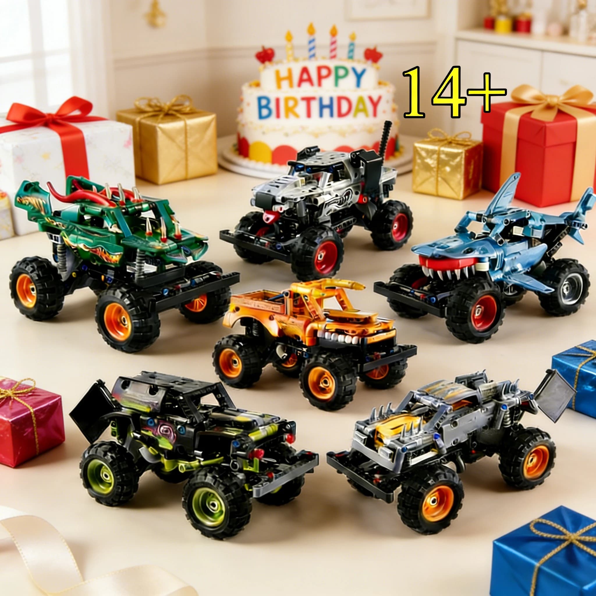 Set di Blocchi da Costruzione Modello Veicolo Fuoristrada con Ruote Giganti 42119 42150, Adatto per Regali di Compleanno, Compatibile con Particelle Legoed
