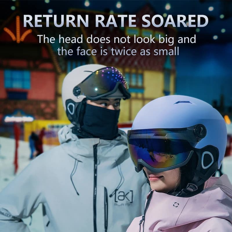 Horntour Nuovo casco da sci 2025 con occhiali Casco caldo ABC + EPS Casco da sci di alta qualità Sport all'aria aperta Sci Skateboard Casco
