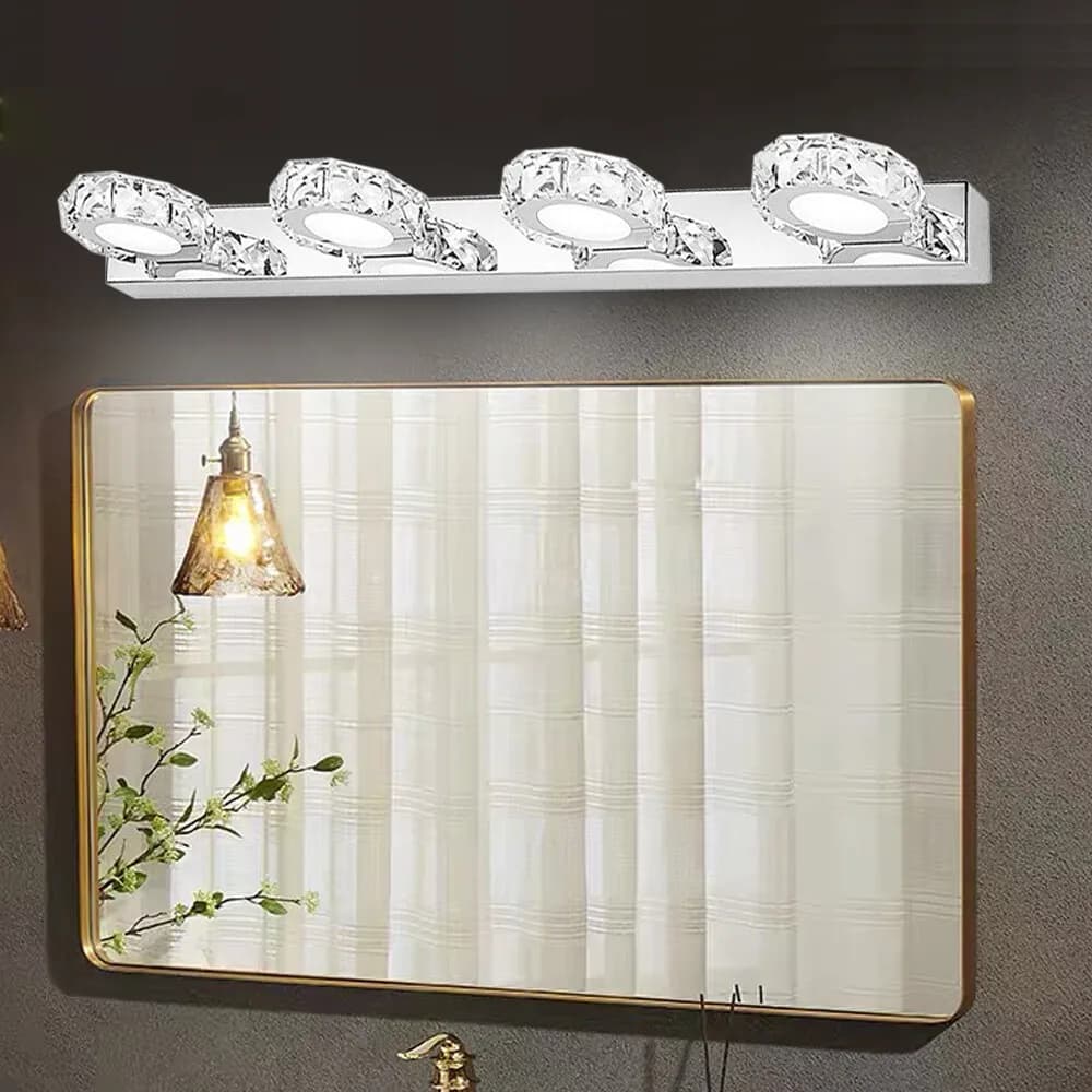 90-260V 12W Modern LED Crystal Mirror Light Front Wall Lamp Bathroom Vanity Light Fixture 90-260V