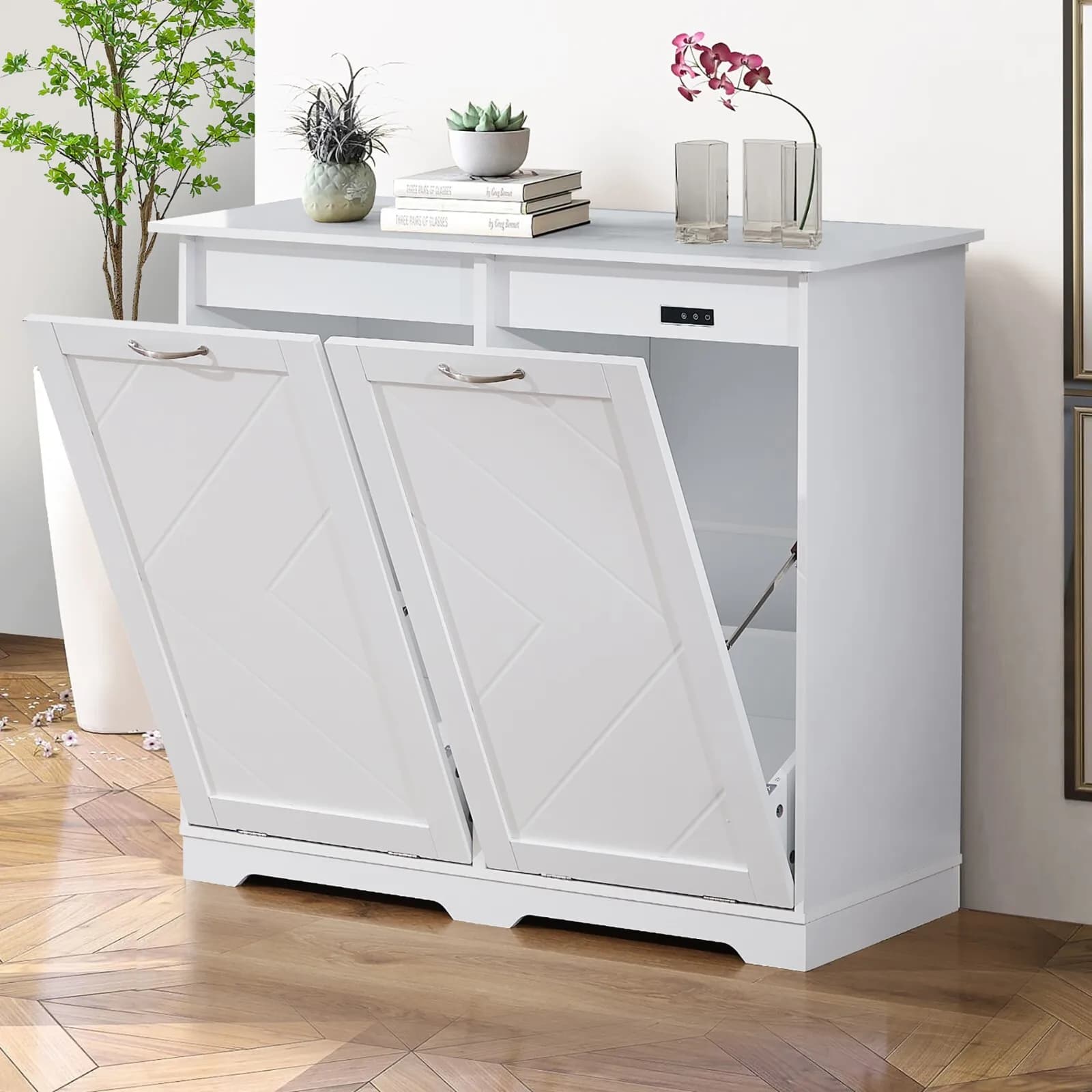 Mobiletto da Cucina a Doppia Apertura con Funzione Deodorante a Ioni Negativi
