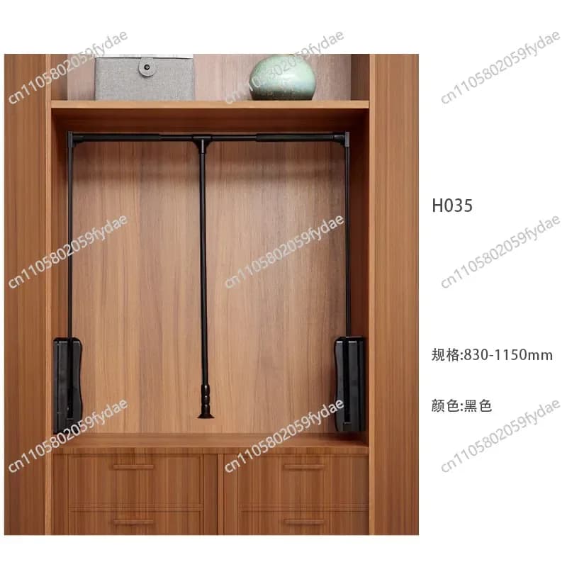 Pull-down clothes hanger telescopic lifting vertical hanger buffer wardrobe tie rod cloakroom clothes hanger drying rack