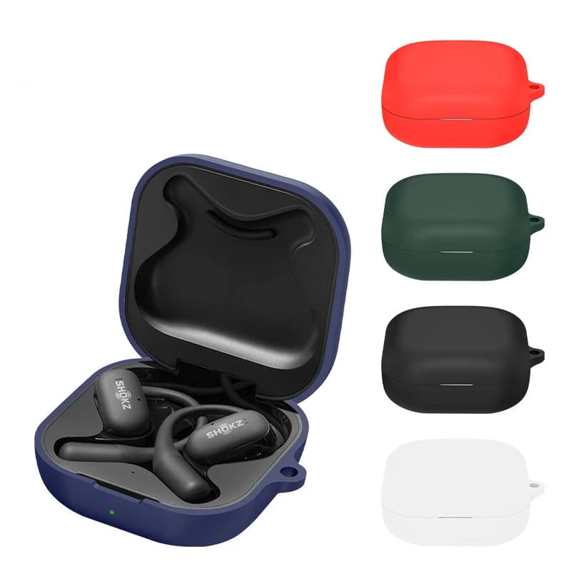 Custodia in silicone antiurto e antipolvere per auricolari Shokz OpenFit, cover protettiva anti-caduta per auricolari wireless