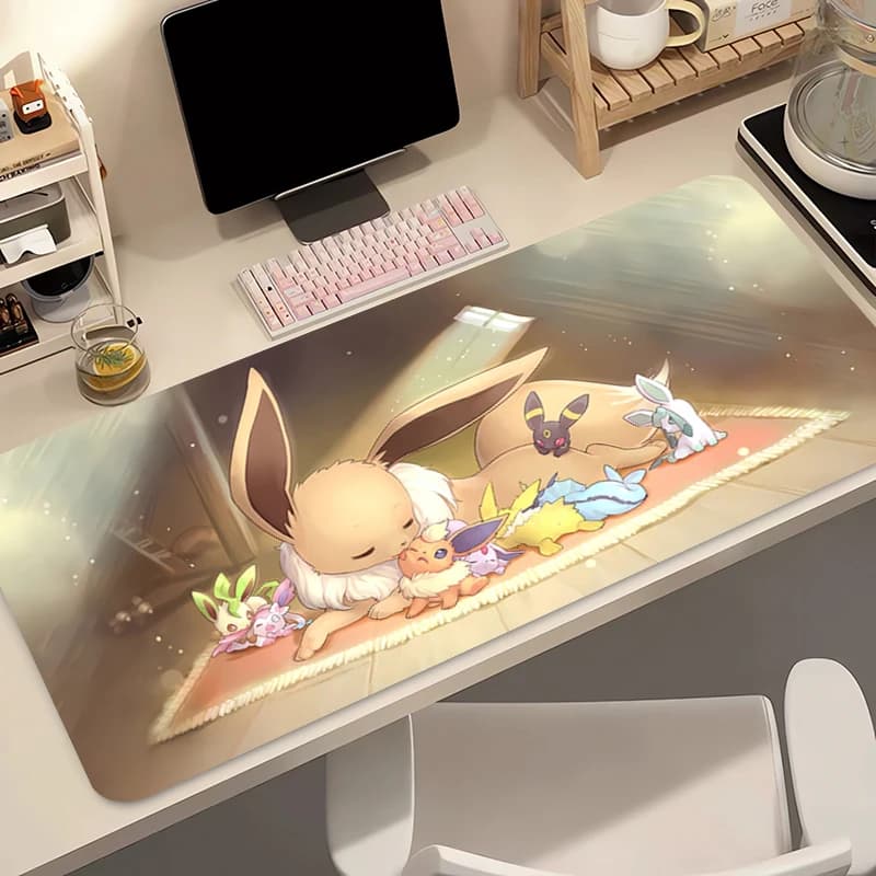 Tappetino per mouse Anime Pokemon Eevee, tappetino per computer Speed Type Varpet per giocatori di e-sport, tappetino per tastiera per laptop, tappetino per mouse, tappetino per scrivania da ufficio