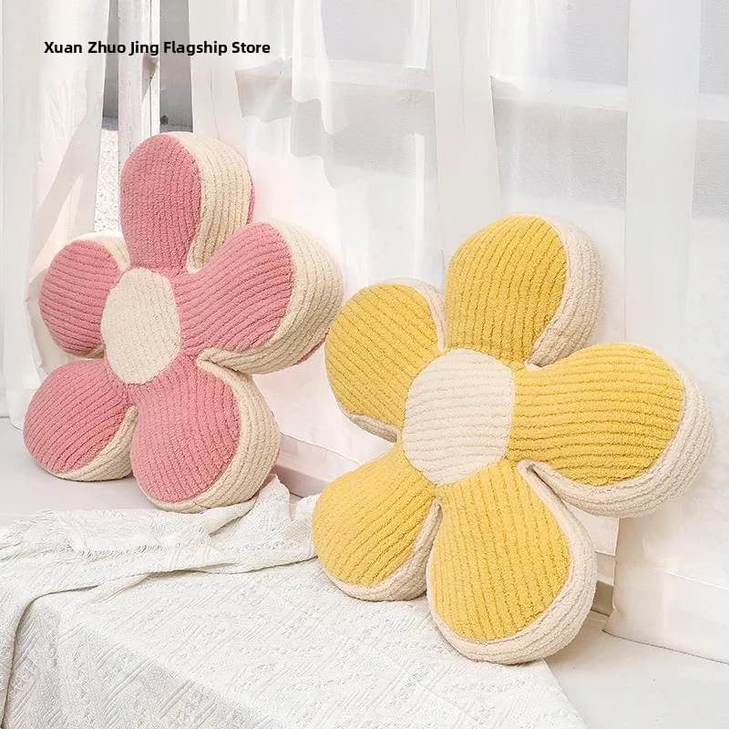 Thick Plush Pillow French Style Office Coffee Shop Heart Shaped U Type Pillow Flower Pattern Sofa Cushion Tatami Window