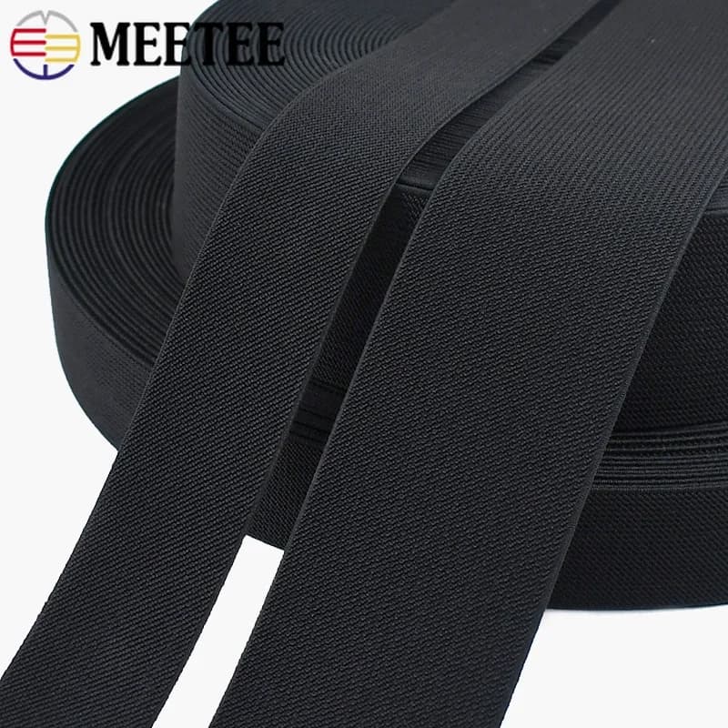 2/5 Metro Meetee 20-70mm Nero Spessore Fasce Elastiche Tessitura Borsa Vestiti Indumento Nastro di Gomma Decorativo Accessori Per Cucire FAI DA TE