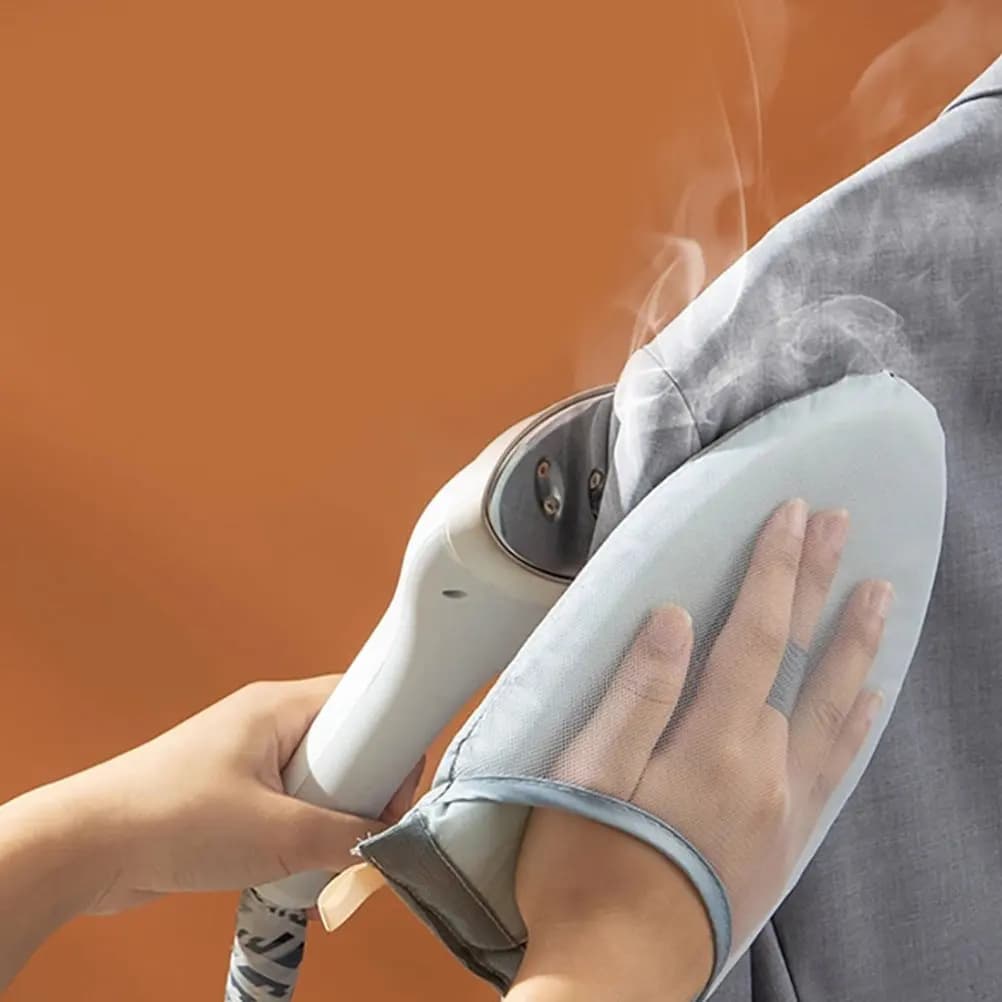 2 Pezzi Mini Tavole da Stiro Portatili, Piastre da Stiro in Spugna Ispessita, Resistenti al Calore, Impermeabili, Guanti Anti-Vapore per Casa e Viaggio