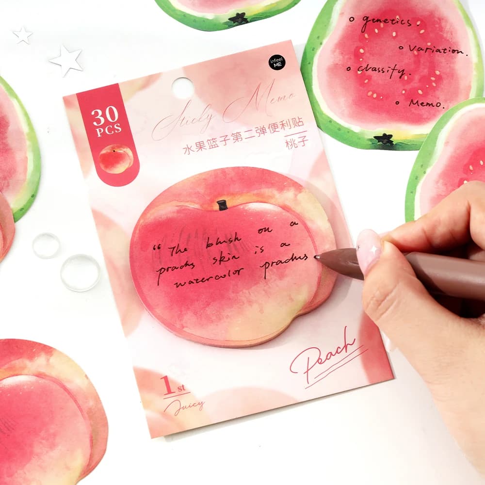 30 pezzi di note carine, tema cibo delizioso INS carta per appunti a vento, messaggio per studenti N volte, blocco note per conti manuali Memo Kawaii Cancelleria