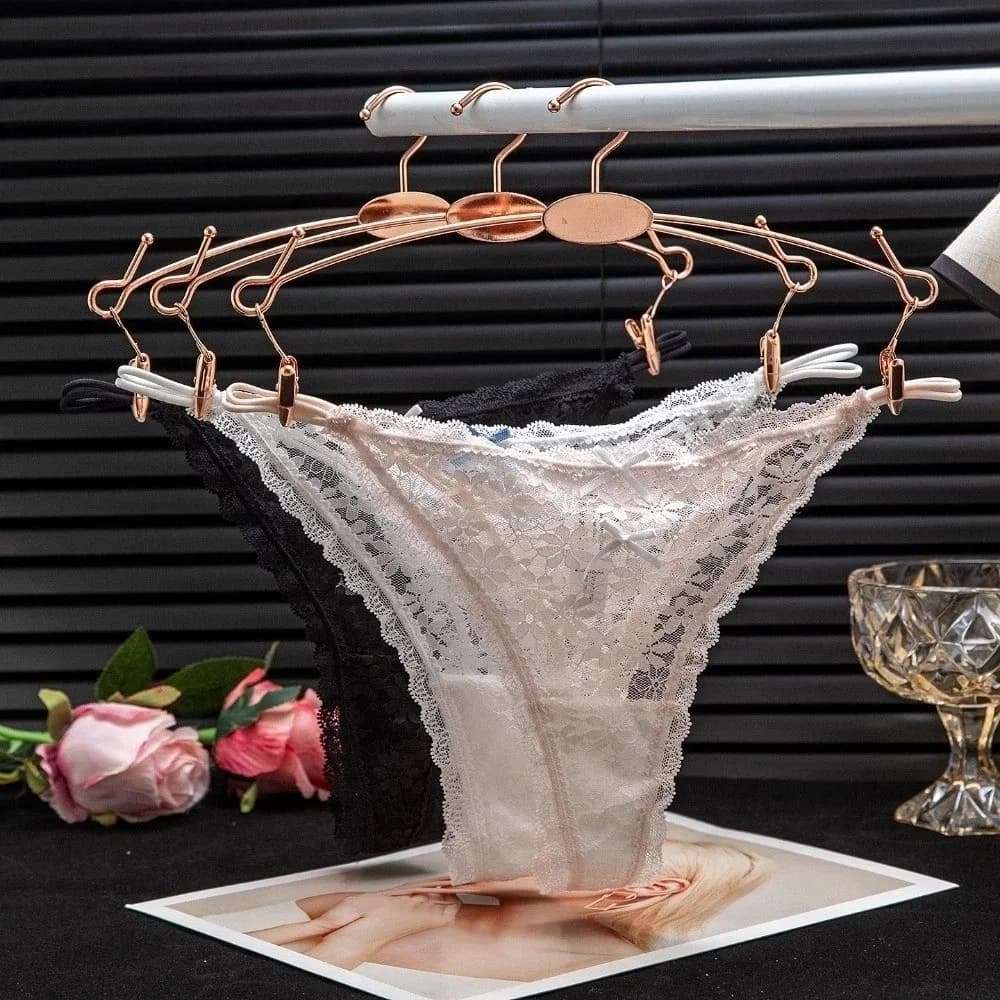 Lingerie Transparent Lace Thong Women Hollow Out Sweet Style Seamless Underwear Mesh Panties Lace Bow Underpants Women