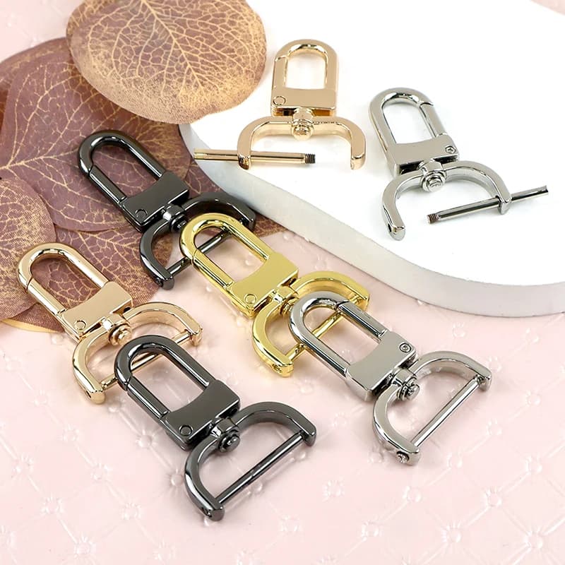 2/5 Pezzi Moschettone Girevole in Metallo 13-26mm, Gancio a Scatto Staccabile, Moschettoni per Cinghie Borsa, Clip a Grilletto, Fibbie, Accessori Fai da Te