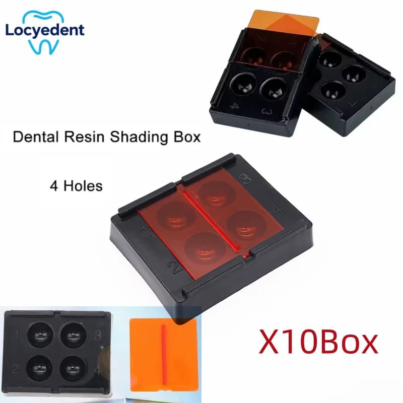 10Box Dental Veneer Storage Box Teeth Patch Resin Shading Light Storage Color Toning Case Denture Retainer Molar Box Dentistry