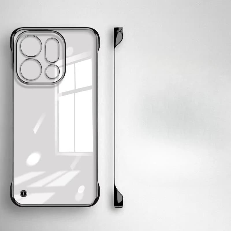 Galvanized frameless transparent case for OPPO Find X9 X9Pro, thin shockproof cover in PC with support ring for Find X9Pro, protective shell