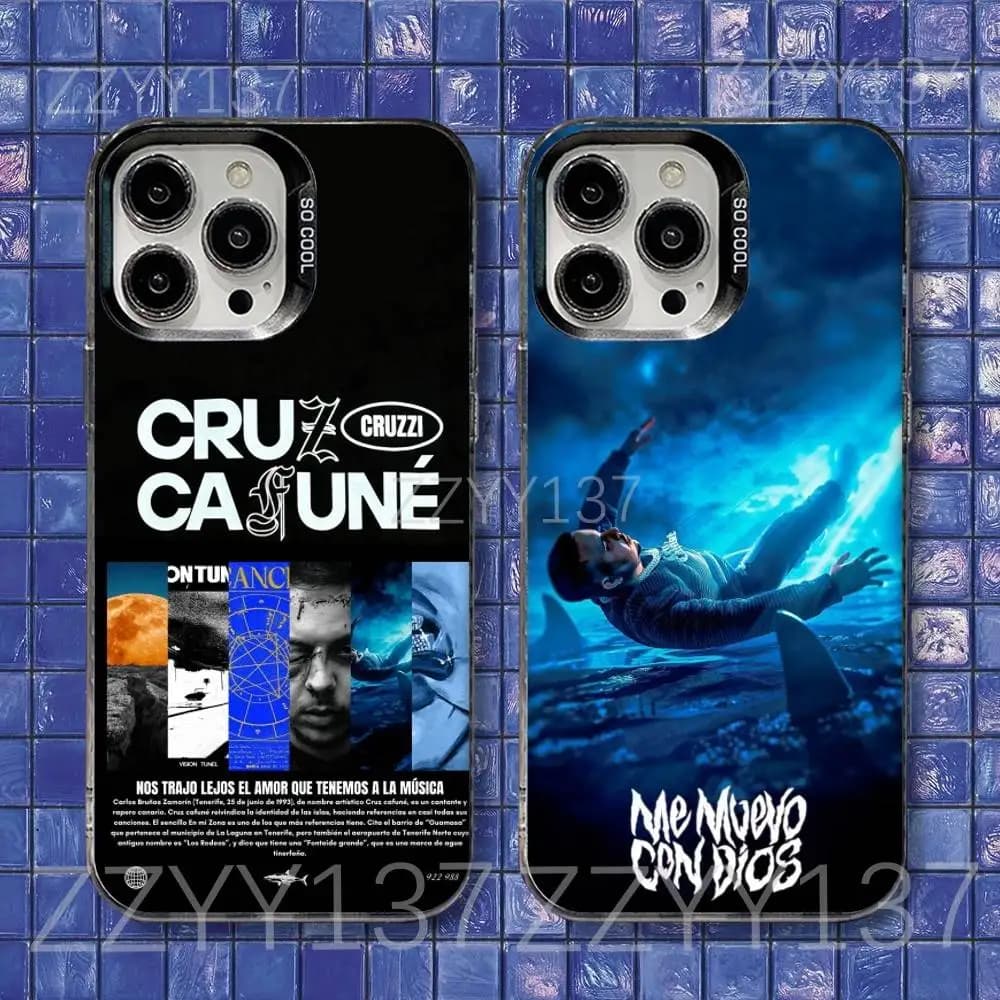Cruz Cafune Me Muevo Con Dios Custodia per telefono per iPhone 16,15,14,13,12,11,8,7,Pro,Max,Plus,Mini,XS,SE Cover opaca antiurto