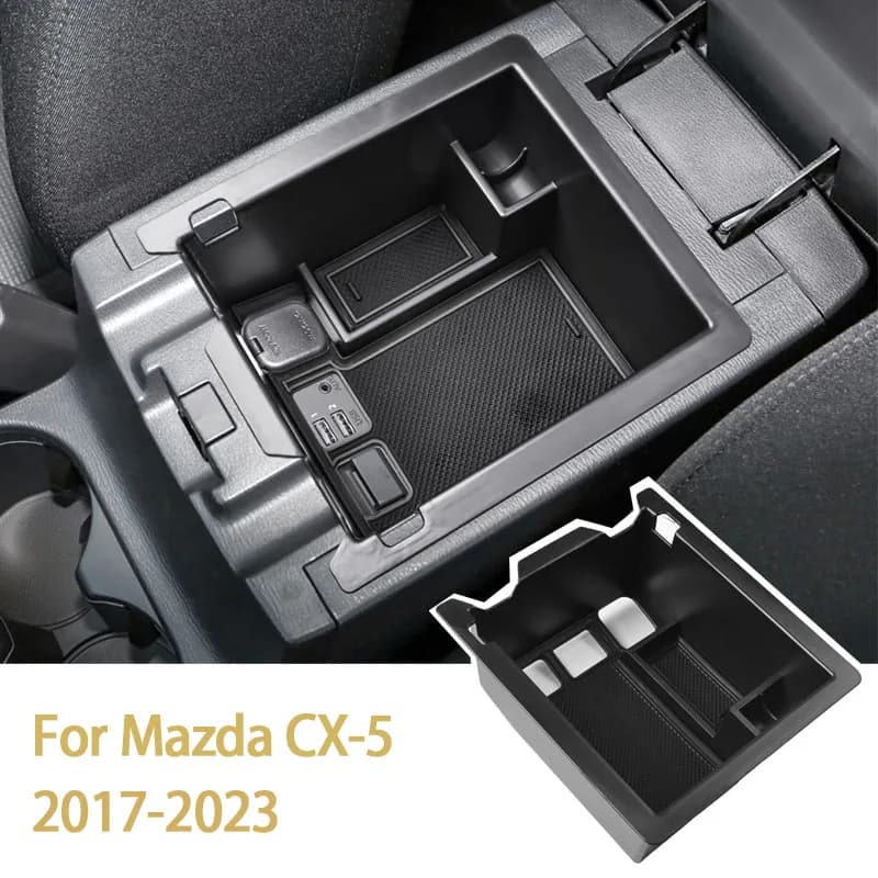 Divisori per scatola di immagazzinaggio secondaria del bracciolo dell'auto per Mazda CX-5 2017-2024 accessori interni inserto vassoio Organizer per Console centrale