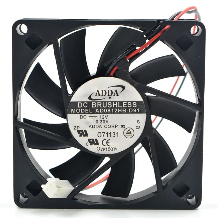 ADDA AD0812HB-D91 Ventola di raffreddamento a 2 fili CC 12 V 0,30 A 80x80x15 mm