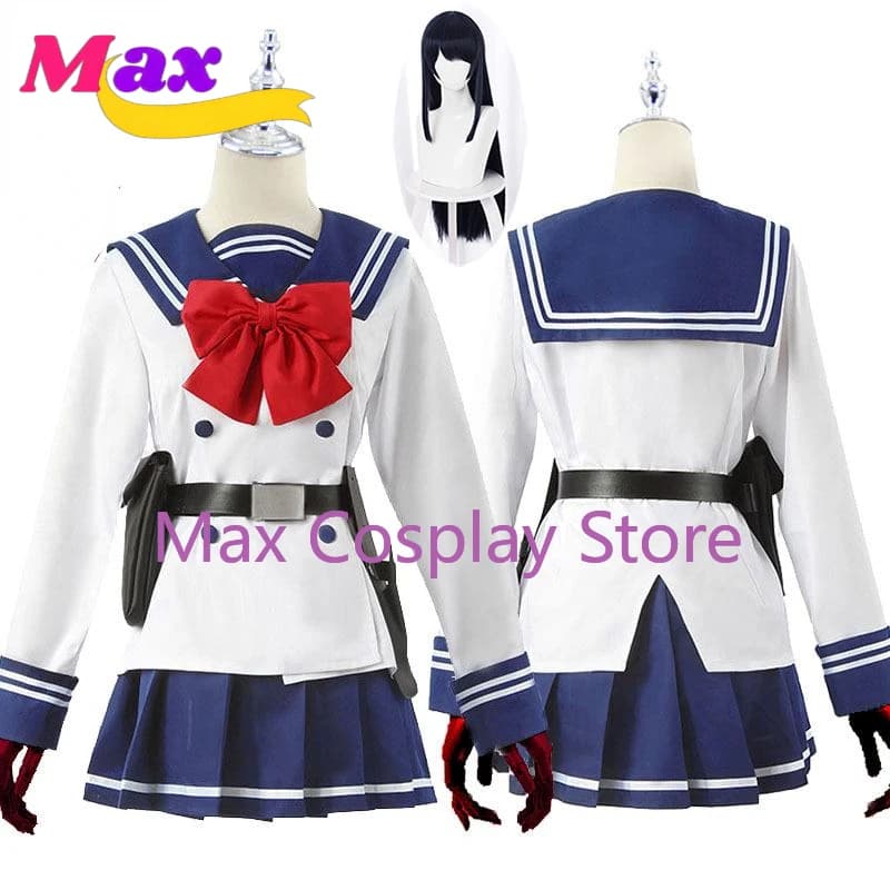 Anime Cosplay Costume Wigs Tenkuu Shinpan Yuri Honjo Wig Women Sailor Suit JK School Uniform