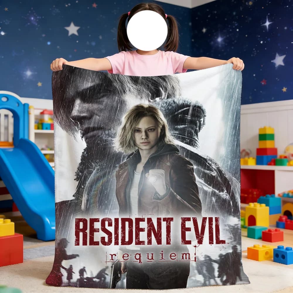 Coperta R-Resident E-Evil Game Requiem, morbida e confortevole, ideale per picnic, letto, divano, casa, camera da letto, calda e accogliente.