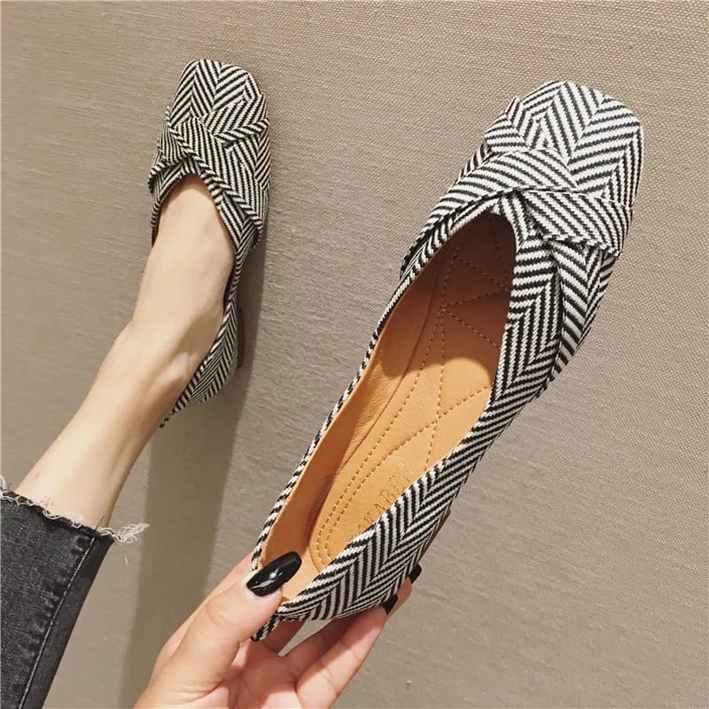 Scarpe basse da donna Punta quadrata Bowknot Nero Rosso Extra Large Taglia 43 44 45 46 Plus Taglia piccola 31 32 33 Scarpe basse da donna Scarpe casual Mocassino