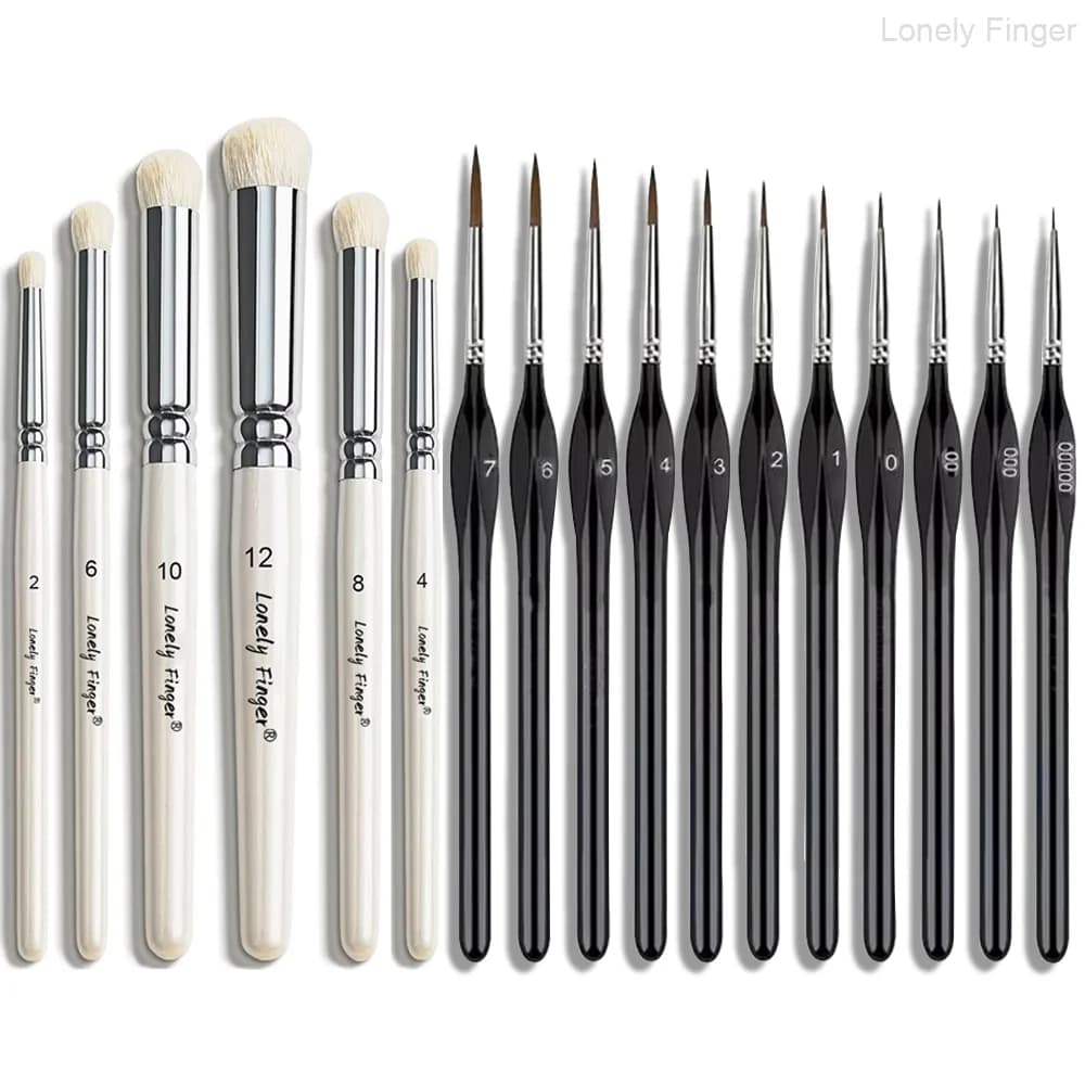 Drybrush Miniature Paint Brushes -1/3/6/11/17pcs Micro Detail Paint Brush Set, Small Fine Detail Brushes for Acrylics, Watercolo