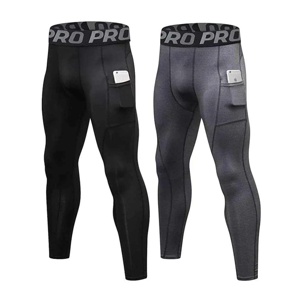 Men's Compression Pants Long Men's Pants Leggings With Pockets Gym Training Base Layer Basketball Race Athletic Collant
