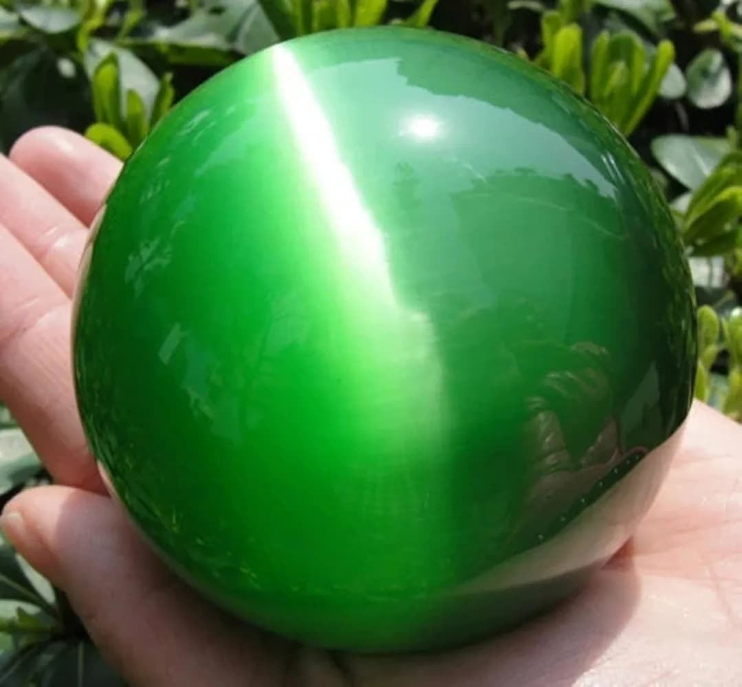 Sfera di guarigione del cristallo, quarzo asiatico, occhio di gatto verde, vendita calda, 60 mm