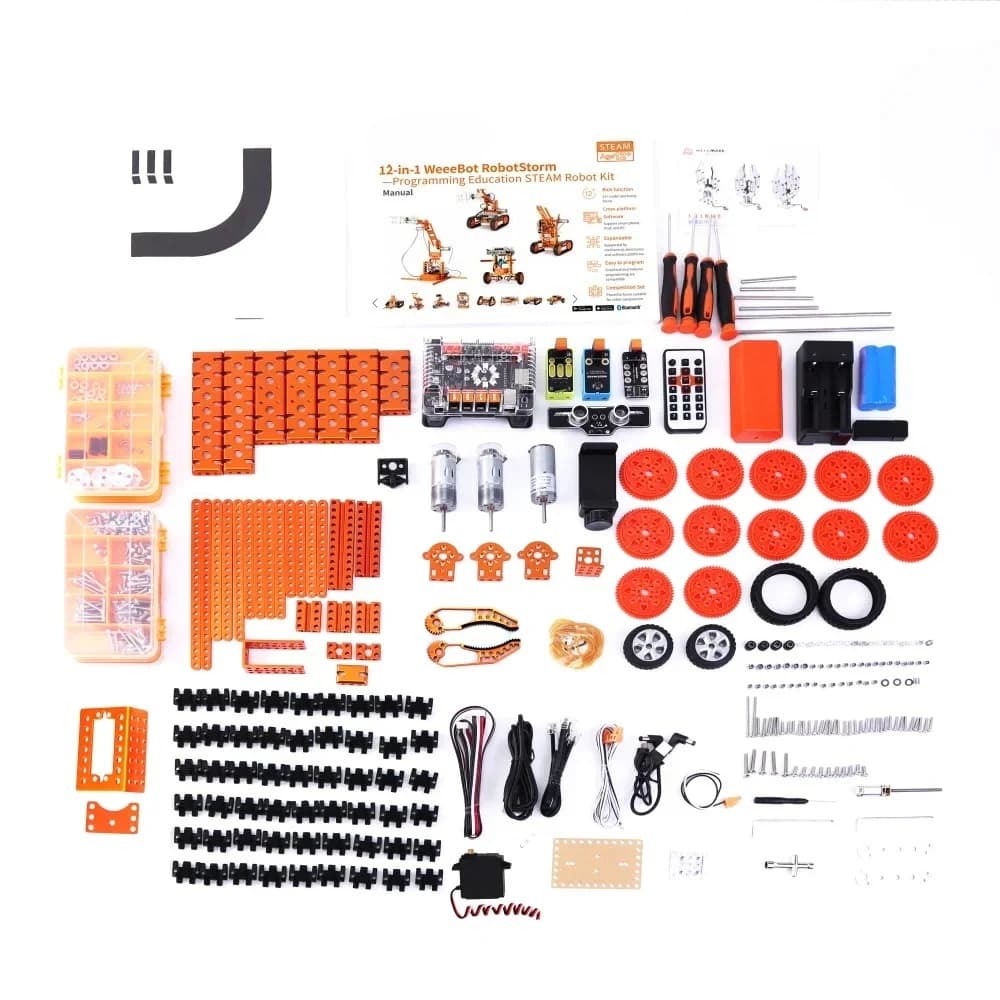 12 in 1 2.0 STEM School Kids Educational Robot compatible with Arduino IDE Kit robot arm clamp metal