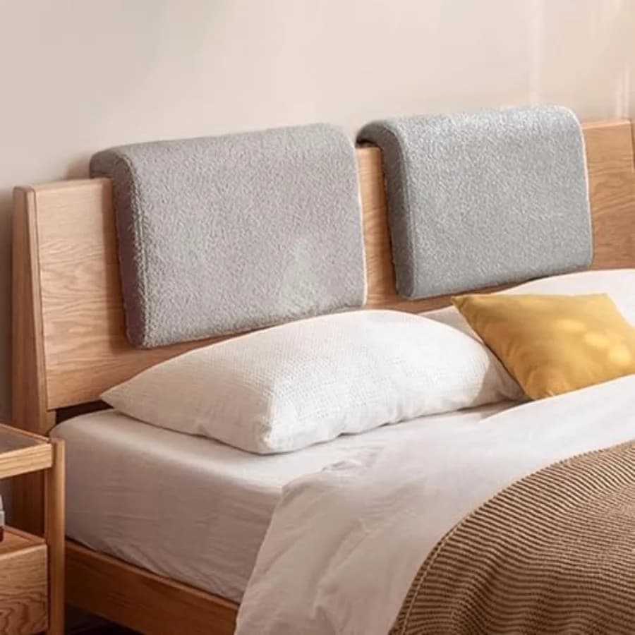 2 cuscini da appendere alla testiera con supporto ergonomico, rivestimento rimovibile in pile berber, comodo cuscino per la schiena per leggere e rilassarsi