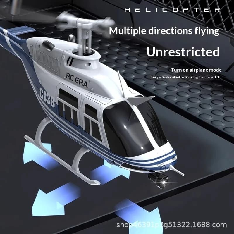 Elicottero RC ERA Bell 206 C138 Modello in Scala Monorotore Senza Elica Posteriore Doppia Pala Stabilizzazione Automatica Decollo e Atterraggio con Un Solo Tasto